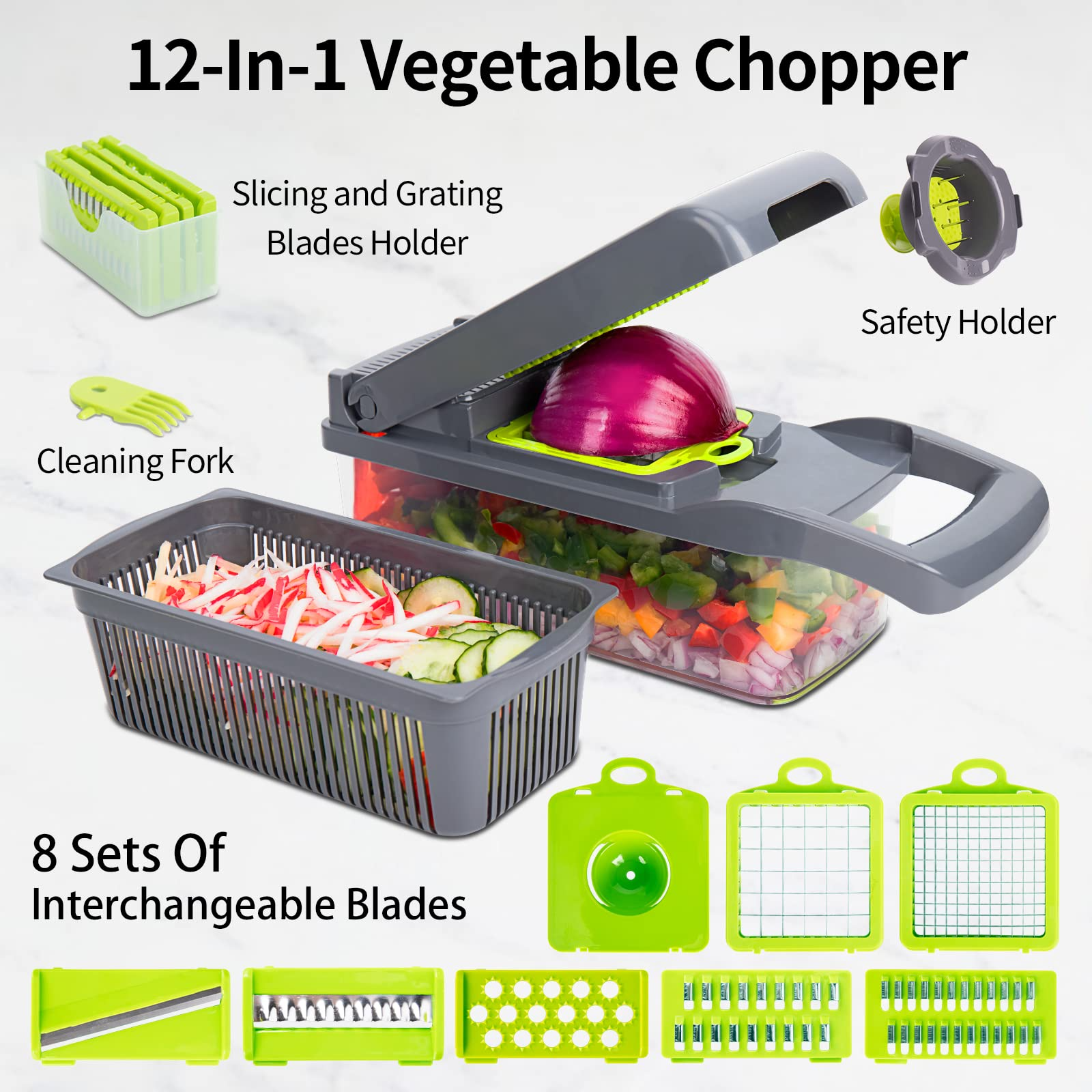 12 IN 1 MULTIFUNCTIONAL VEGETABLE CUTTER