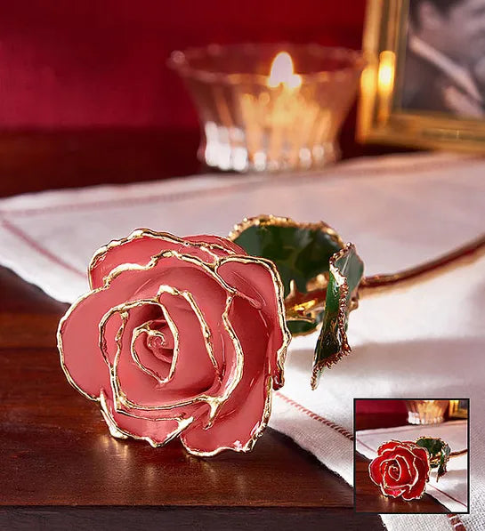 24k Gold Plated Rose With Love Holder Box