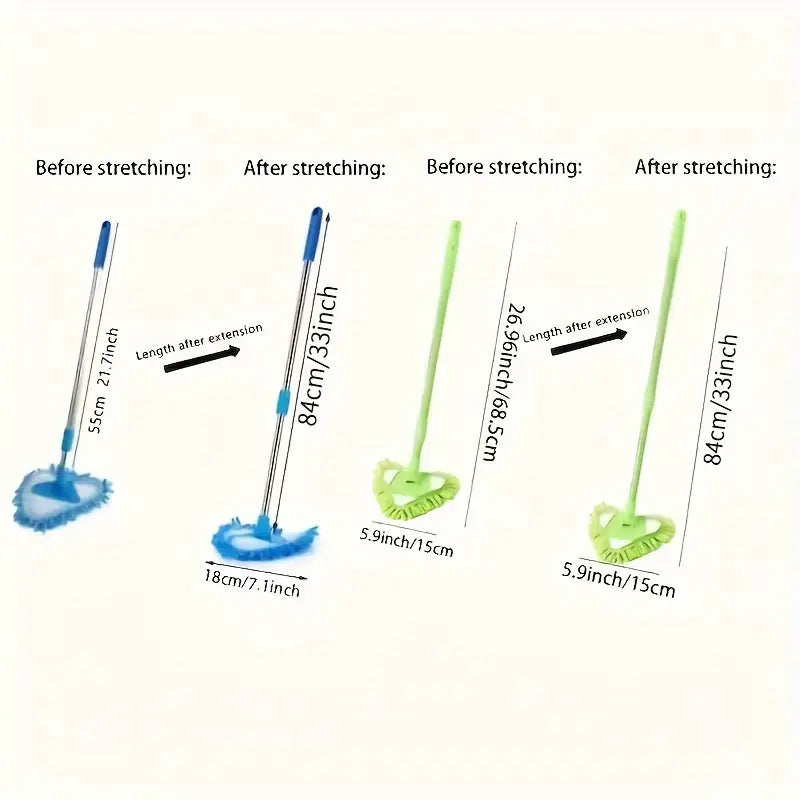 1set, Telescopic Triangle Cleaning Mop, Replaceable Triangle Mop Cloth Cover, Ceiling Wall Cleaning Mop, Floor Wall Tile Car Wiping Mop,