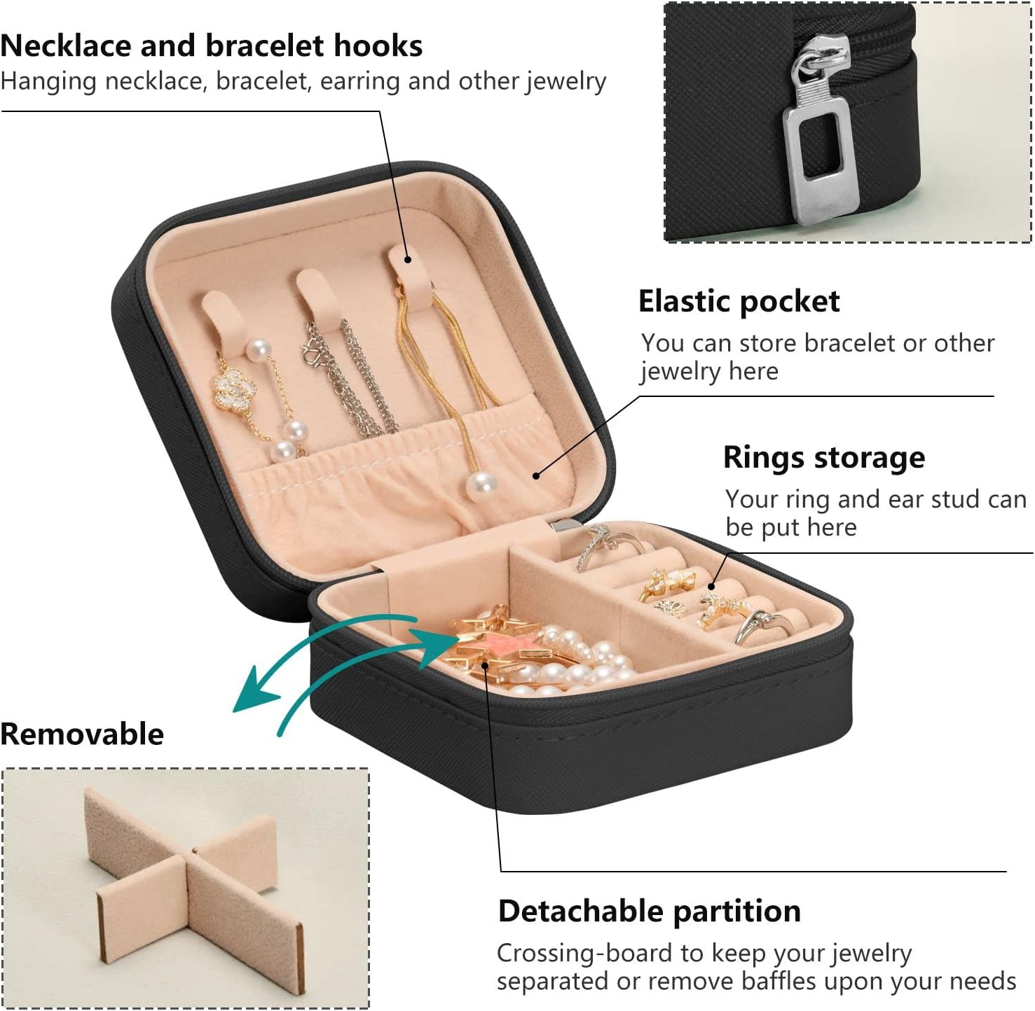 Leather Pocket Jewellery Organizer Box