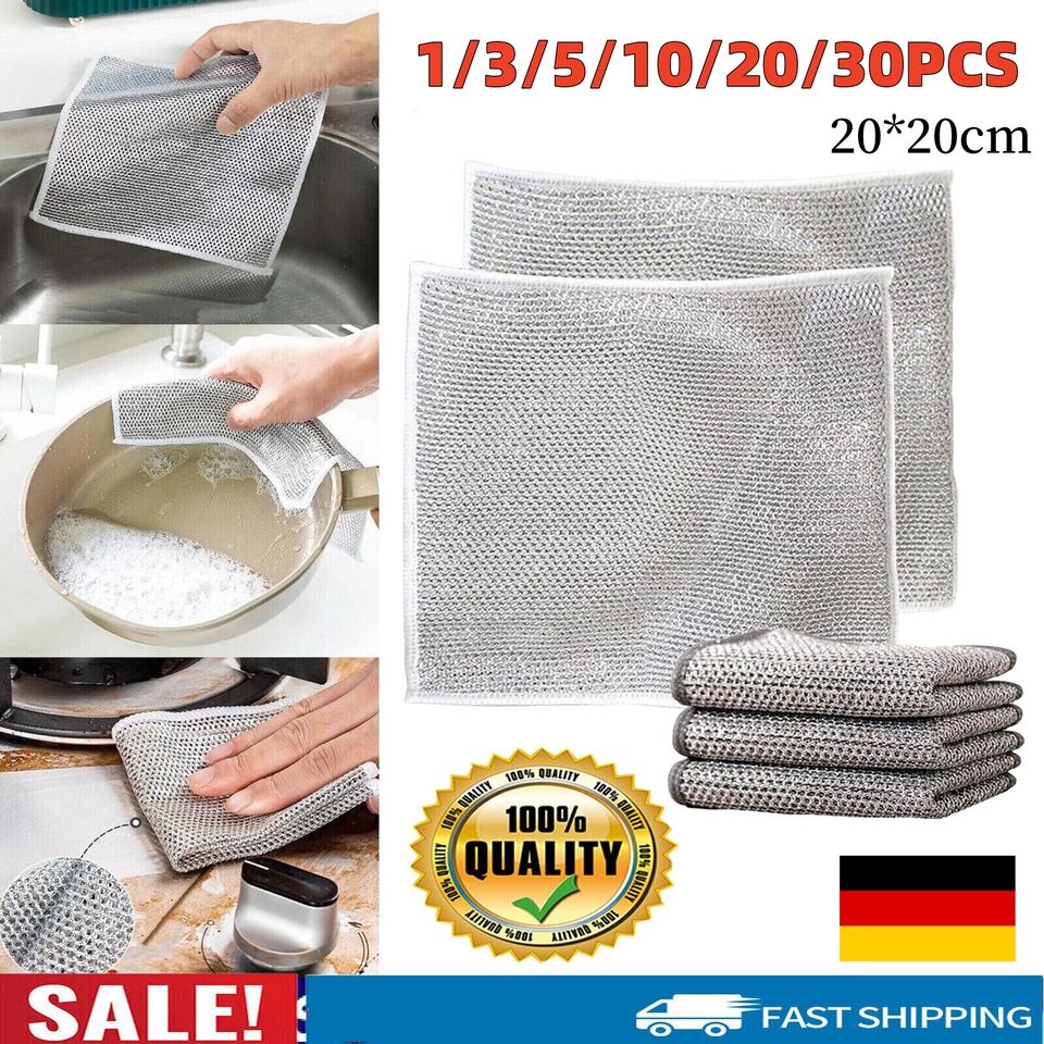 Non Scratch Wire Multipurpose Scrubbing Washing Cleaning Cloth 4 PC