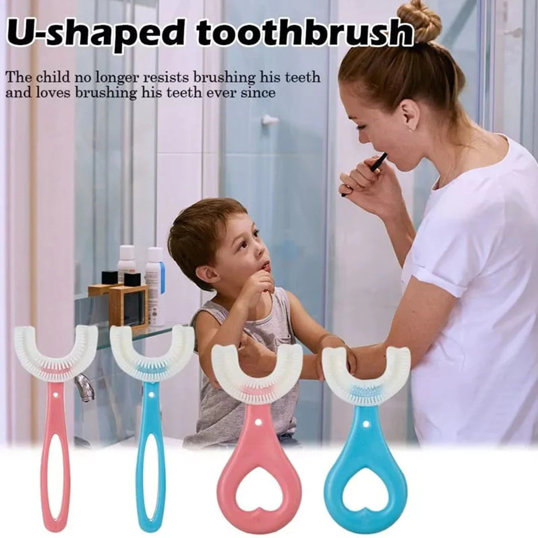 Silicone Baby U shaped Tooth Brush, Gum Protector Soft Toothbrush