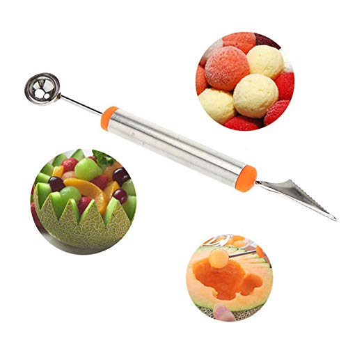 2 In 1 Melon Baller Stainless Steel Fruit Carving Knife – Slicer & Scooper