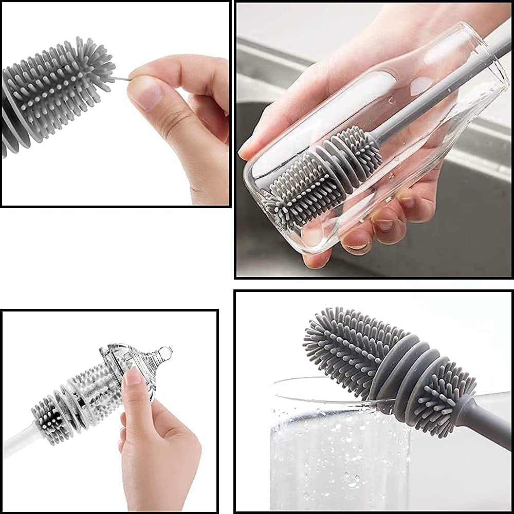 Silicone Bottle Cleaning Brush with Long Handle