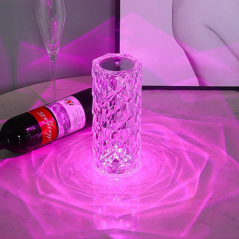 Diamond Rose Crystal Lamp Bedside Acrylic Usb Rechargeable Table Lamp