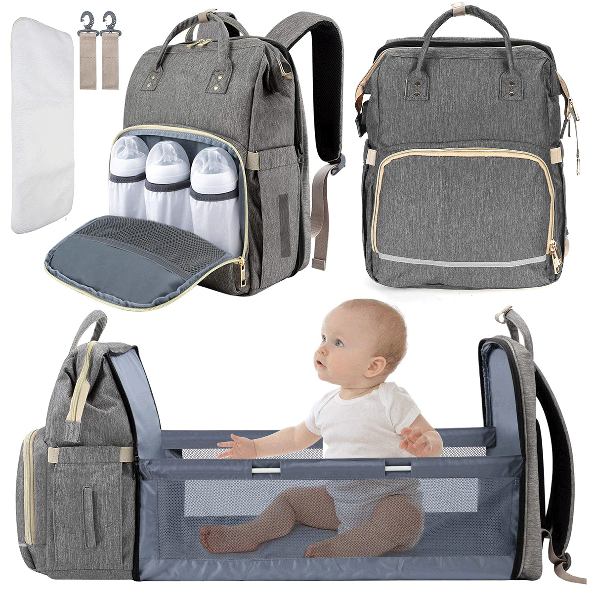 Mommy Backpack - Water Resistant Baby Accessories Bag