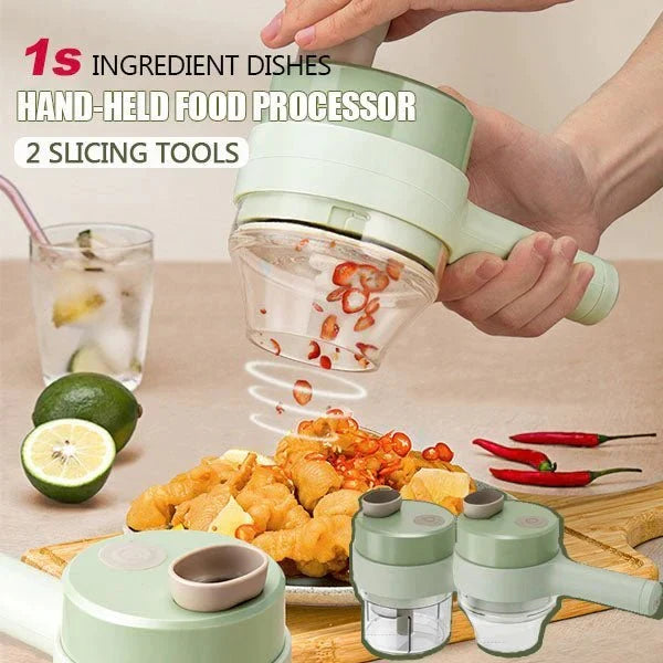 PORTABLE 4 IN 1 ELECTRIC VEGETABLE CUTTER SET (Wireless)