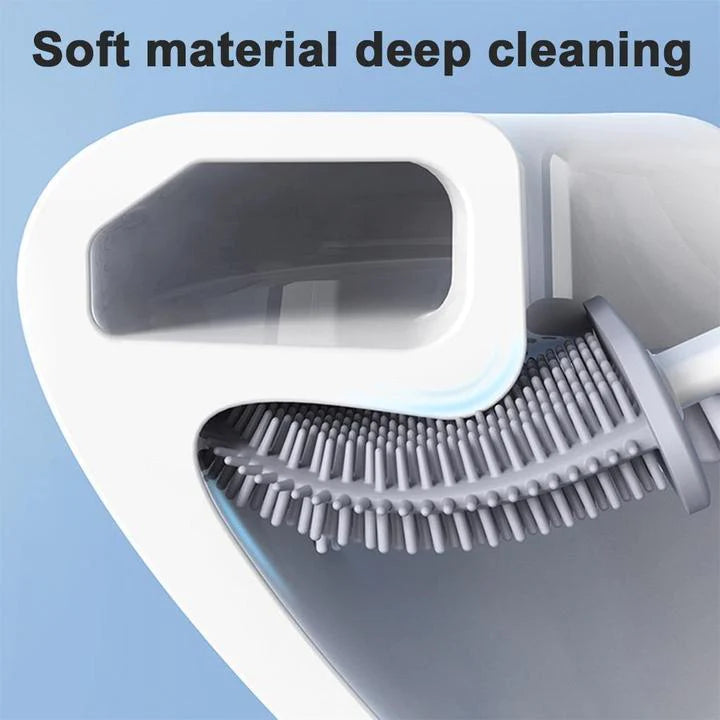 Deep-Cleaning Toilet Brush and Holder Set for Bathroom