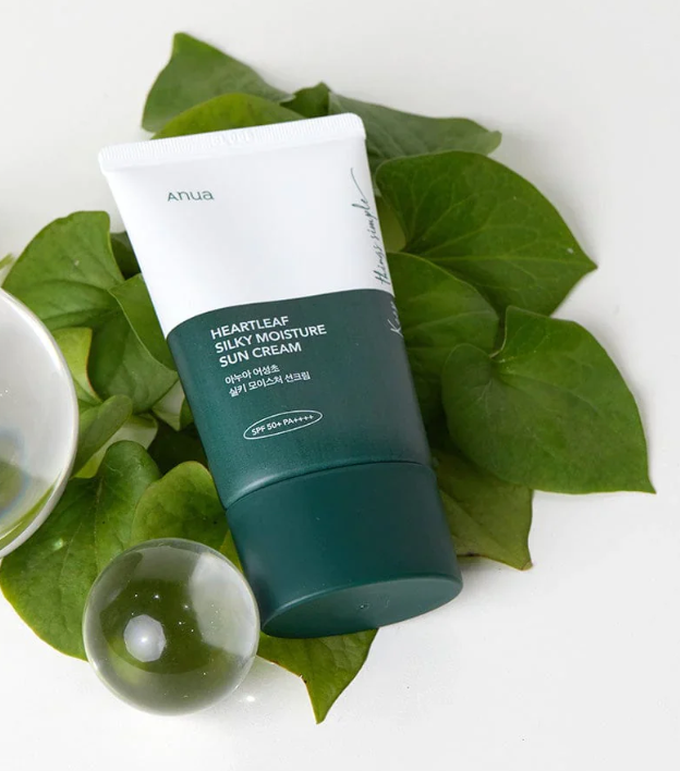 Anua Heartleaf Silky Moisture Sun Cream protection with SPF 50+