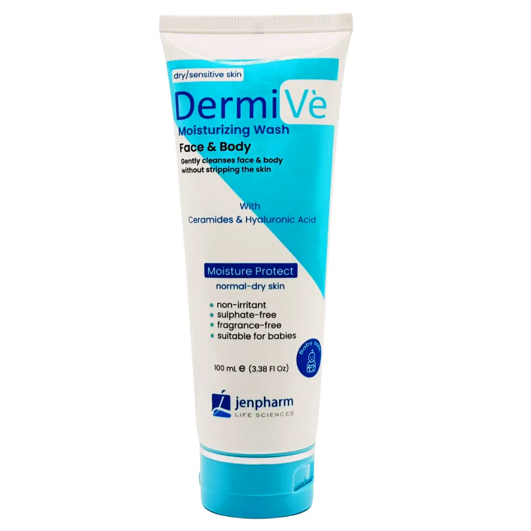 Dermive Moisturizing Wash 100ml For Cleanses Face & Body By Jenpharm