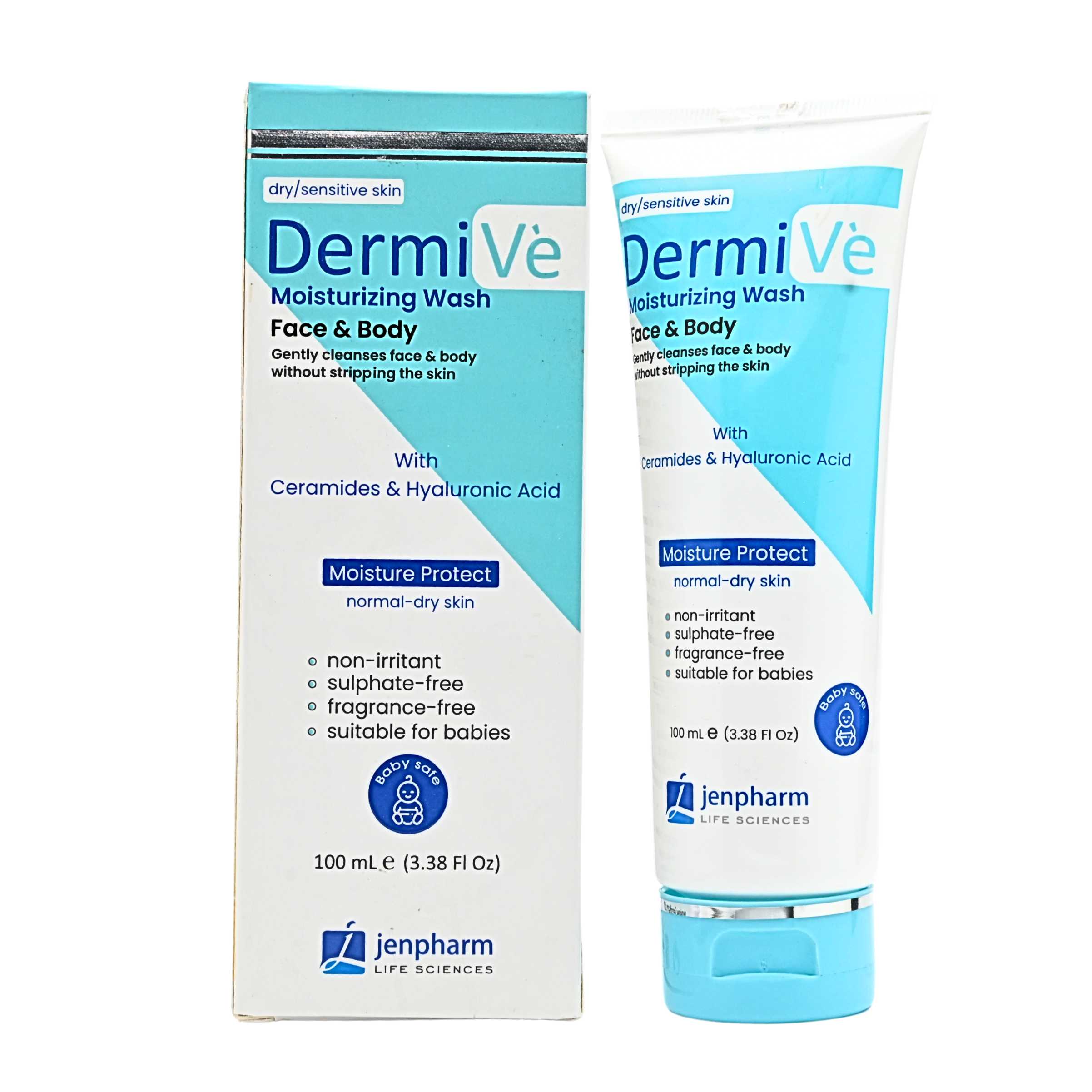 Dermive Moisturizing Wash 100ml For Cleanses Face & Body By Jenpharm