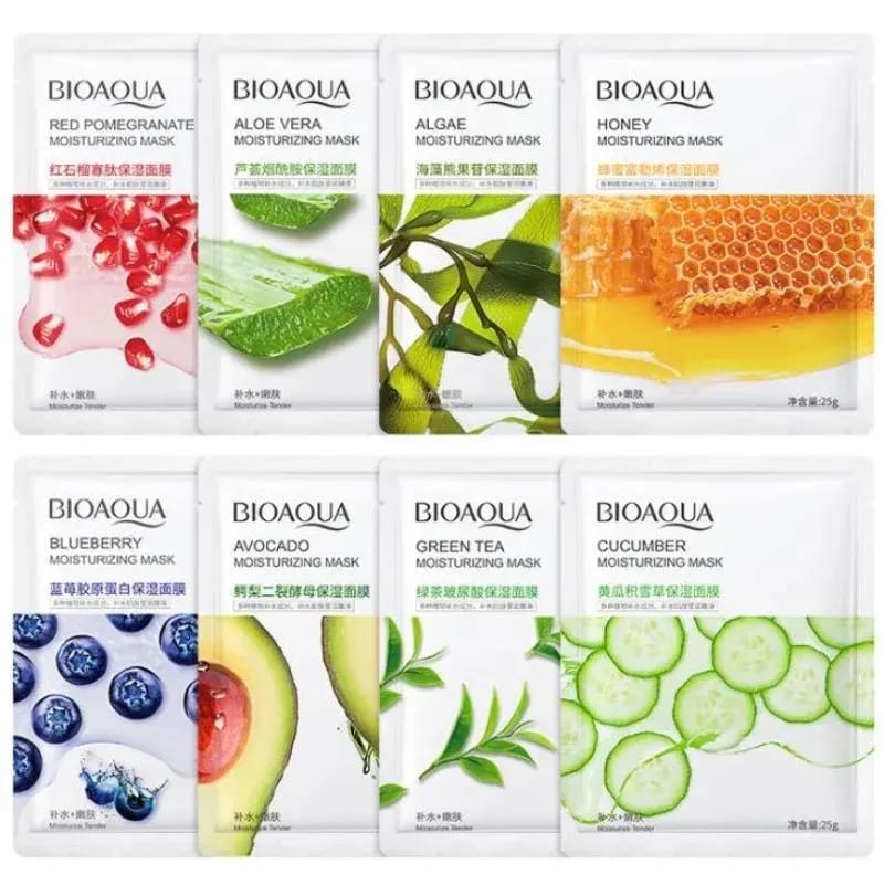 Whitening Face Sheet Mask Set Of 6 Multicolor Hydrating Brightening Skin Care Masks