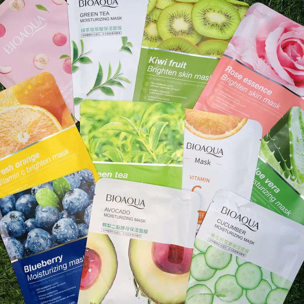 Whitening Face Sheet Mask Set Of 6 Multicolor Hydrating Brightening Skin Care Masks