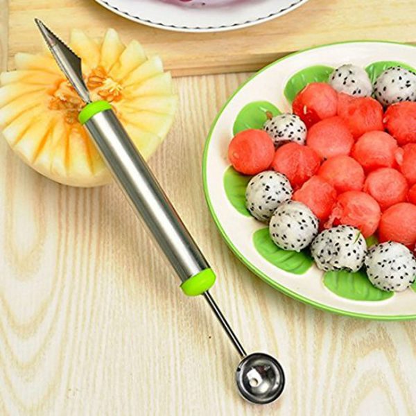 2 In 1 Melon Baller Stainless Steel Fruit Carving Knife – Slicer & Scooper