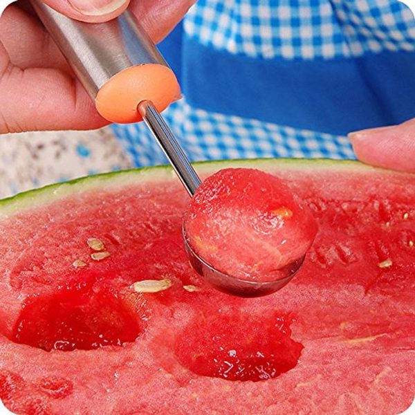 2 In 1 Melon Baller Stainless Steel Fruit Carving Knife – Slicer & Scooper