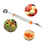 2 In 1 Melon Baller Stainless Steel Fruit Carving Knife – Slicer & Scooper