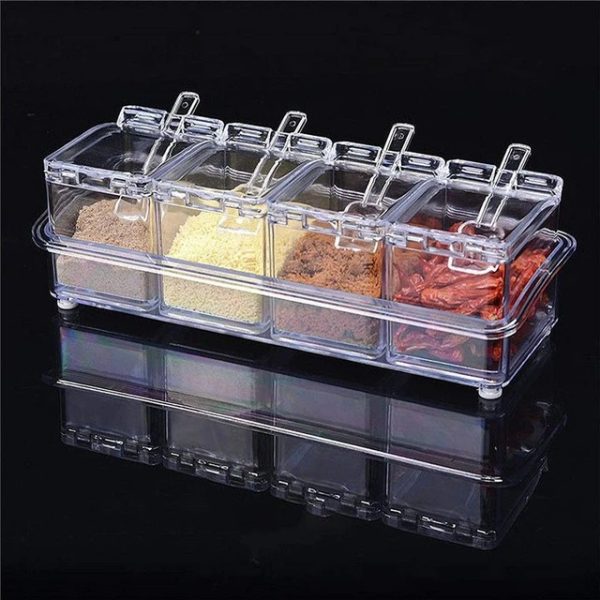 Crystal Seasoning Storage Container With Spoon