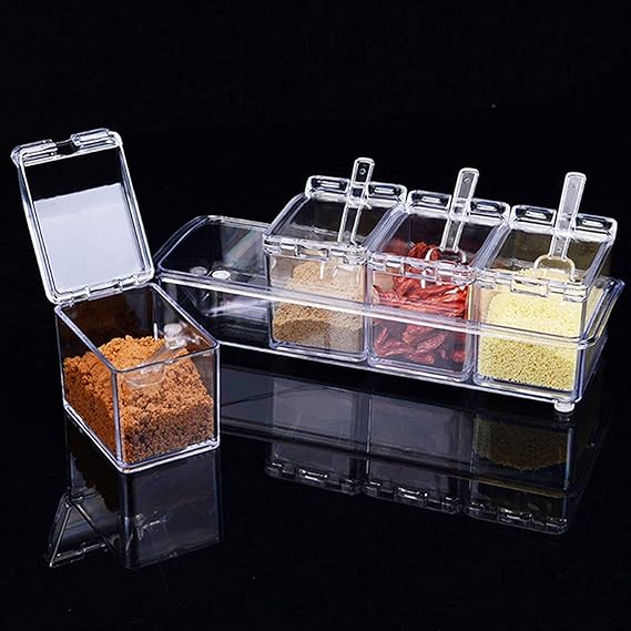 Crystal Seasoning Storage Container With Spoon