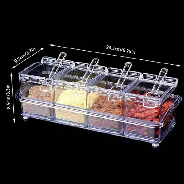 Crystal Seasoning Storage Container With Spoon