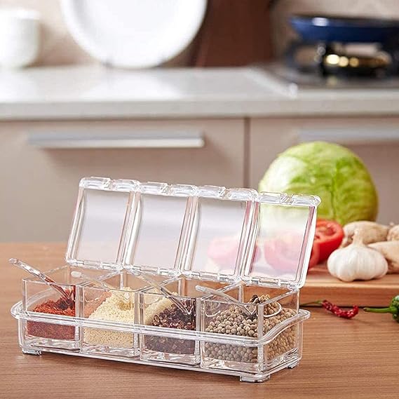 Crystal Seasoning Storage Container With Spoon