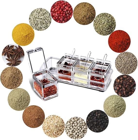 Crystal Seasoning Storage Container With Spoon