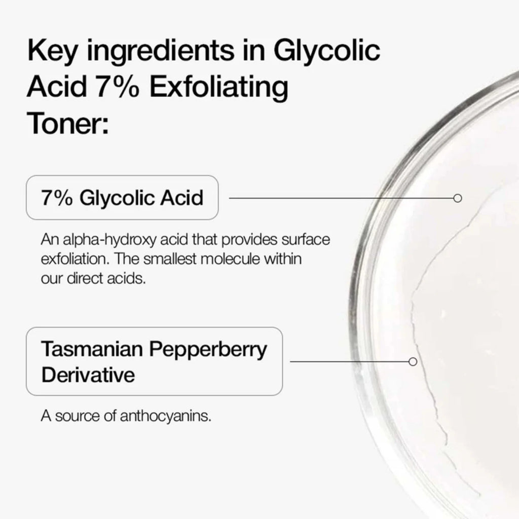 Urapra Glycolic Acid 7% Toner 100ml | Exfoliating Face Solution for Clear & Radiant Skin