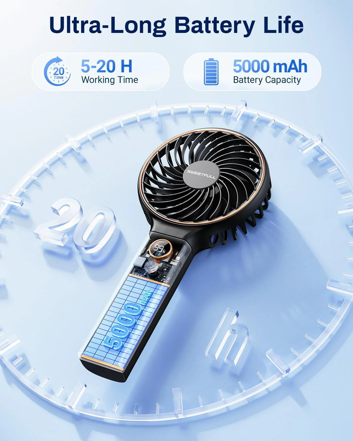 Mini Fan Portable Handheld Rechargeable