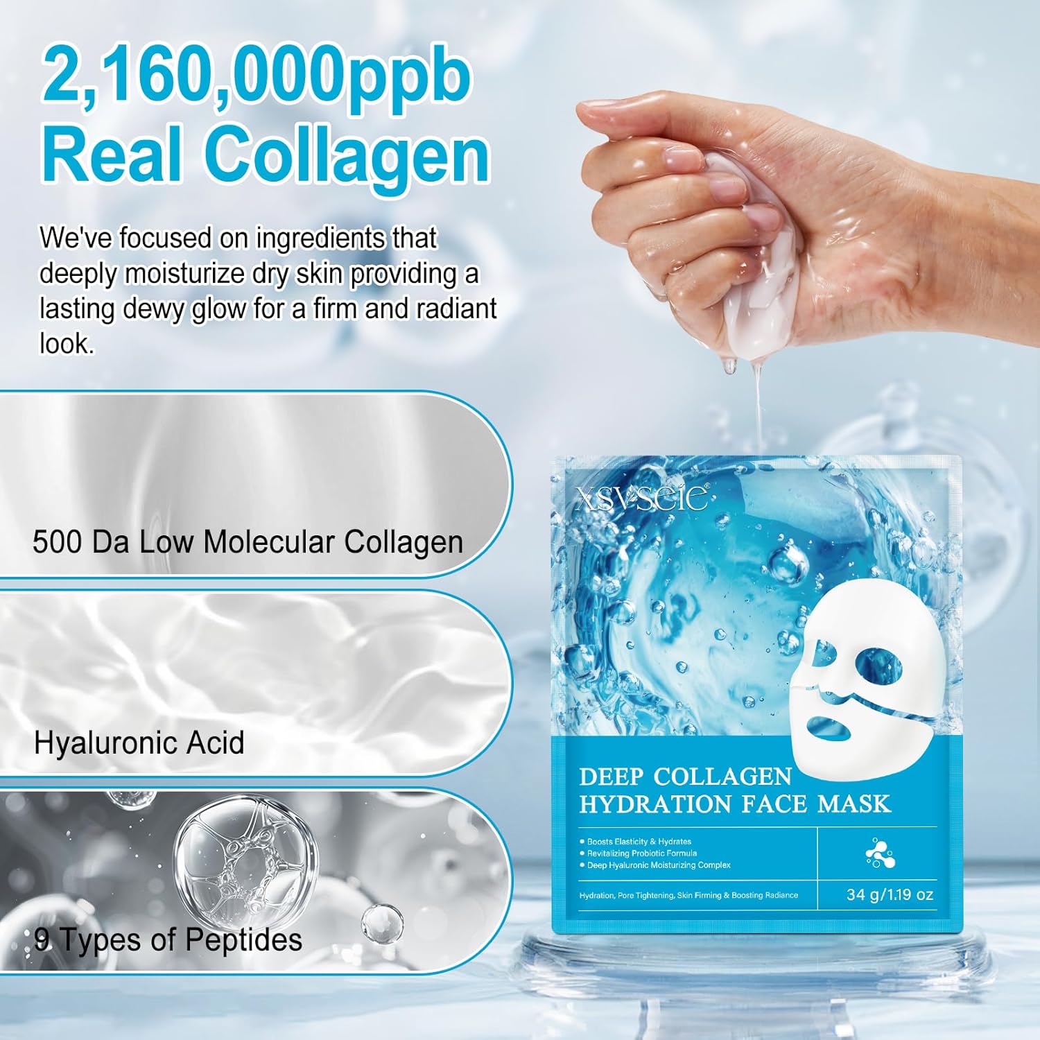 Collagen Face Mask for Anti Aging & Glass Skin