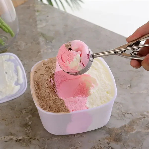 Ice Cream Scoop Spoon Stainless Steel Spring Handle Kitchen Tool