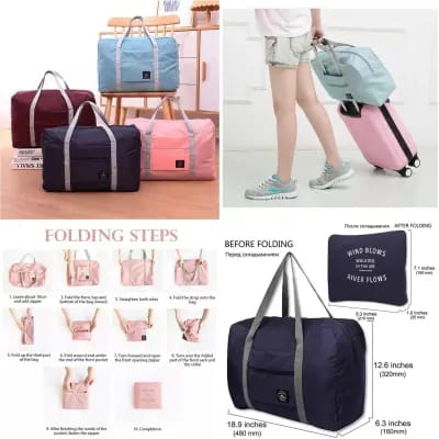 Foldable Nylon Zipper Water Proof Luggage Bag