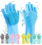 Silicone Full Finger Washing Gloves – For Home (random Colors)