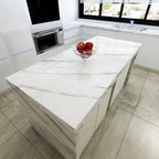 White Marble Sheet Wallpaper Self Adhesive Waterproof Wall Stickers (60x200cm)