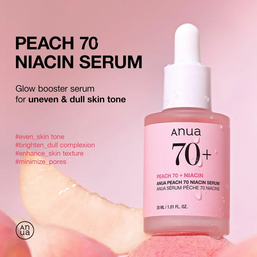 Anua Peach 70 Niacin Serum – Brightening, Hydrating Glass