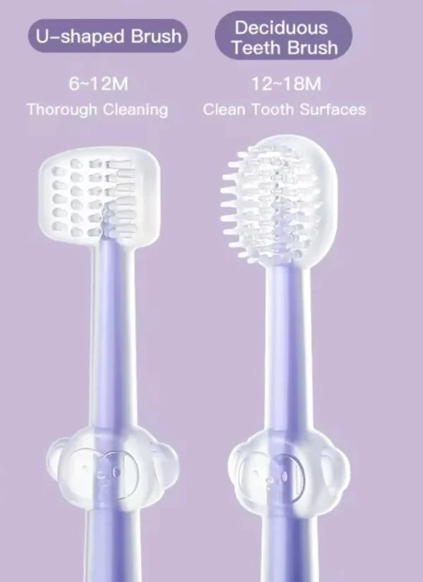 2pcs Baby Teeth Oral Care Cleaning Set, Soft Bristle Baby Toothbrush,