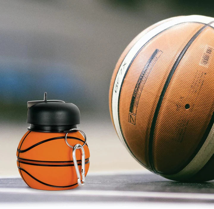 Collapsible Kid's Water Bottle Basketball Design