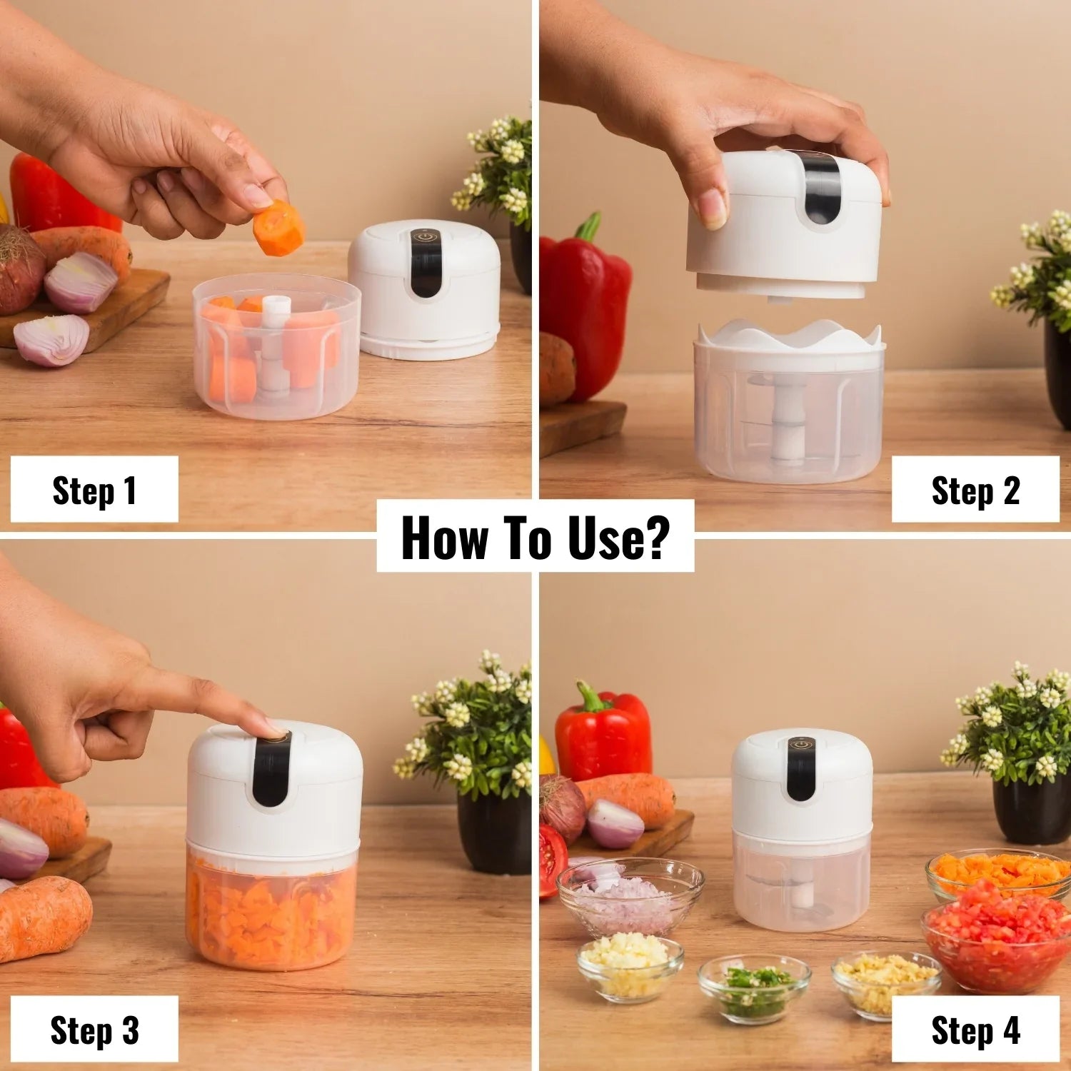 InstaCuppa Rechargeable Mini Electric Chopper