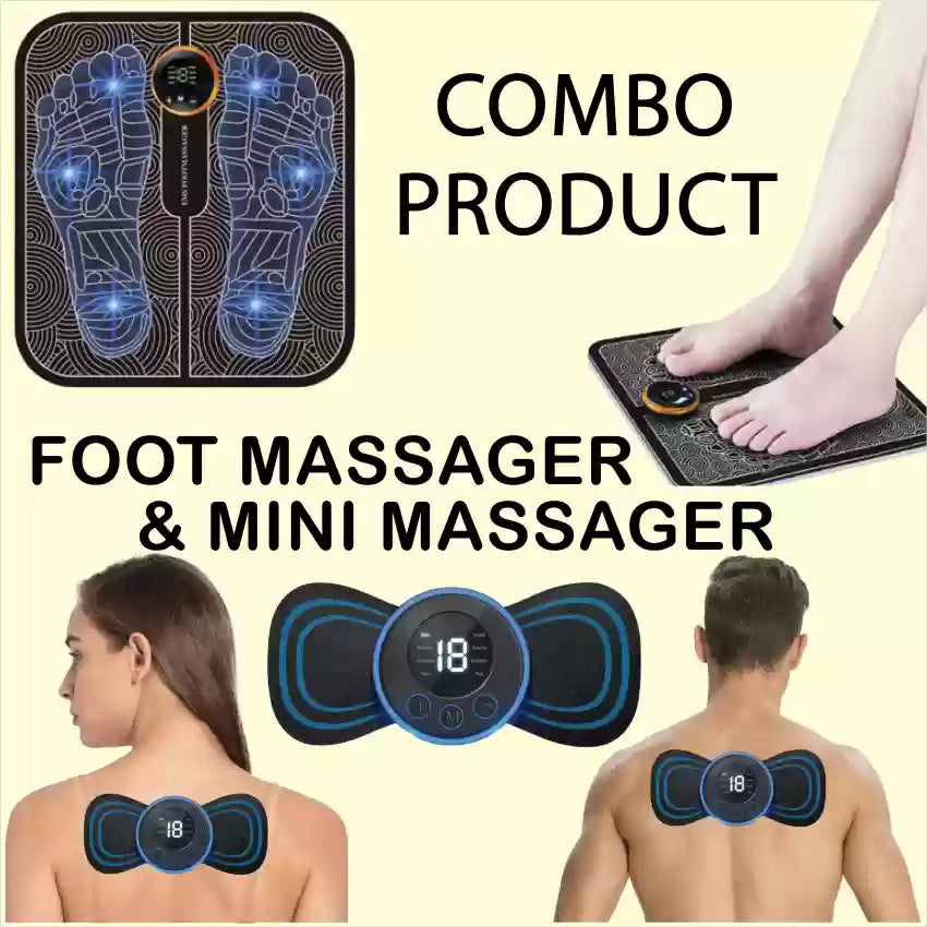 Ems Foot Massager Electric Mat & Mini Body Massager Combo