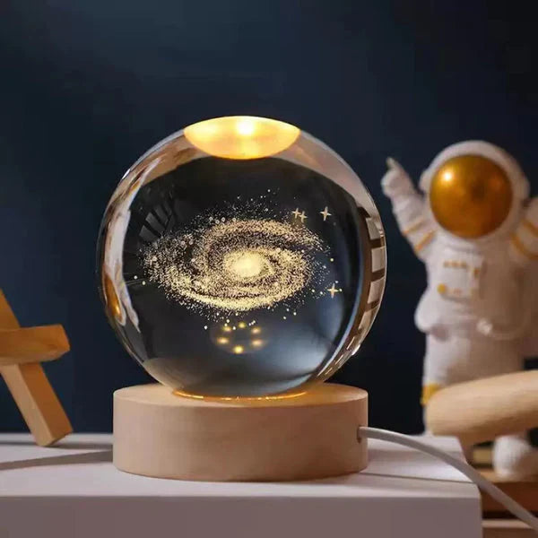 3D GALAXY & MOON CRYSTAL BALL