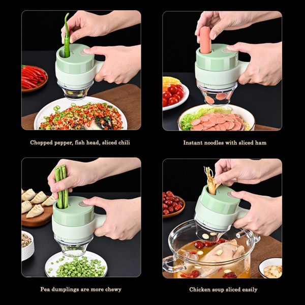 PORTABLE 4 IN 1 ELECTRIC VEGETABLE CUTTER SET (Wireless)