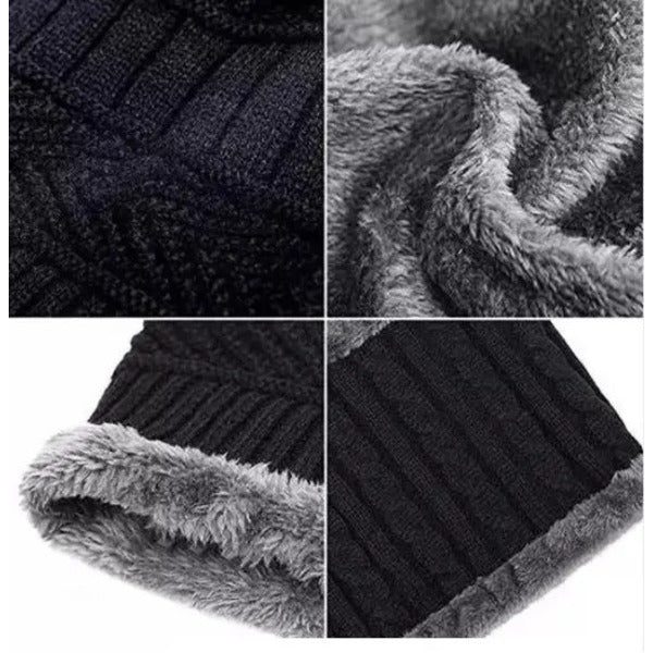 Woolen Winter Beanie Cap With Neck Warmer Muffler For Men And Women