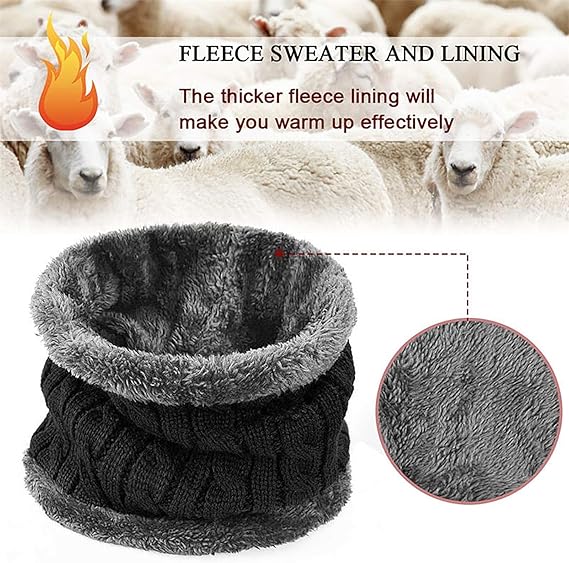 Woolen Winter Beanie Cap With Neck Warmer Muffler For Men And Women