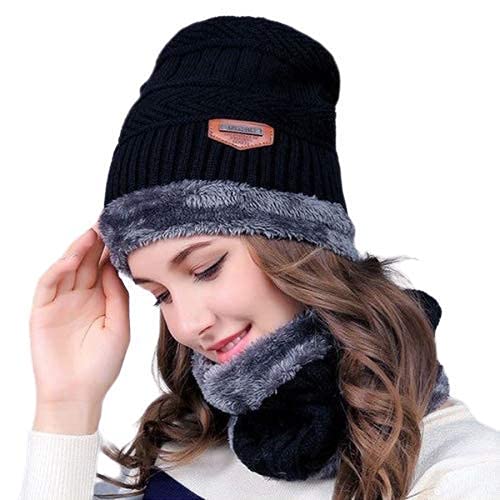 Woolen Winter Beanie Cap With Neck Warmer Muffler For Men And Women