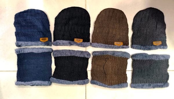 Woolen Winter Beanie Cap With Neck Warmer Muffler For Men And Women