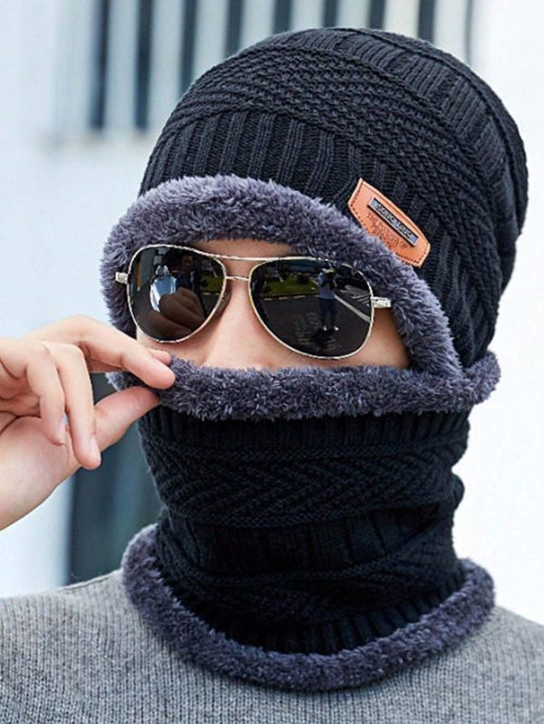 Woolen Winter Beanie Cap With Neck Warmer Muffler For Men And Women