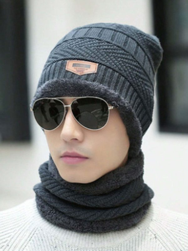 Woolen Winter Beanie Cap With Neck Warmer Muffler For Men And Women