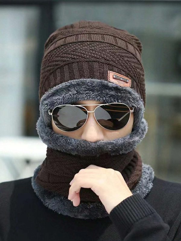 Woolen Winter Beanie Cap With Neck Warmer Muffler For Men And Women