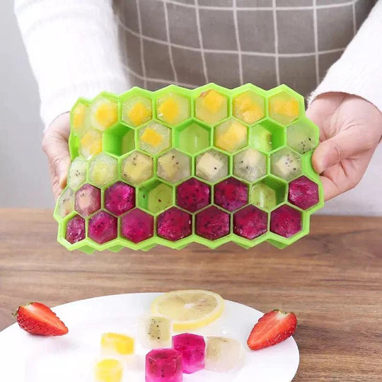 Silicone 37 Cells Hexagonal Honeycomb Shaped Ice Tray