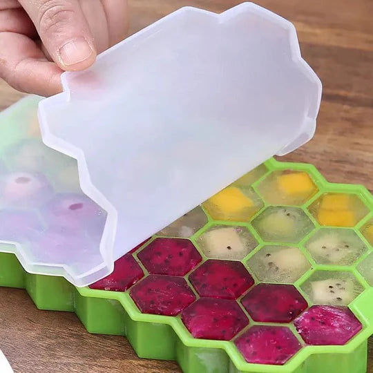 Silicone 37 Cells Hexagonal Honeycomb Shaped Ice Tray