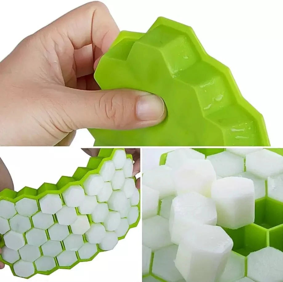 Silicone 37 Cells Hexagonal Honeycomb Shaped Ice Tray