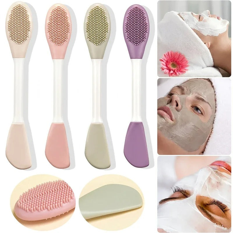 Double Head Soft Silicone Facial Mask Brush